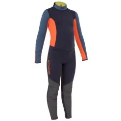 Tribord Combinaison Néoprène 3/2mm Cousu-collée Voile Enfant Dinghy 500 Bleu/orange