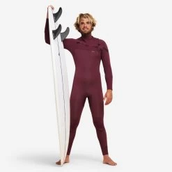 Combinaison Surf Néoprène 4/3 Mm Homme - 900 Bordeaux