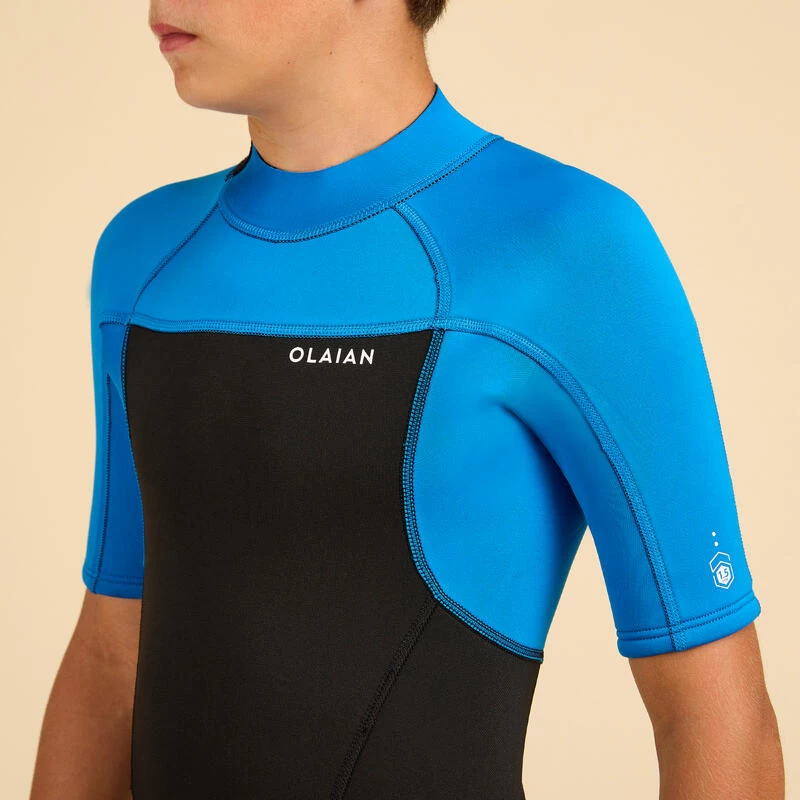 COMBINAISON SURF SHORTY 500 NEOPRENE 1.5MM GARCON BLEUE NOIRE – Image 3