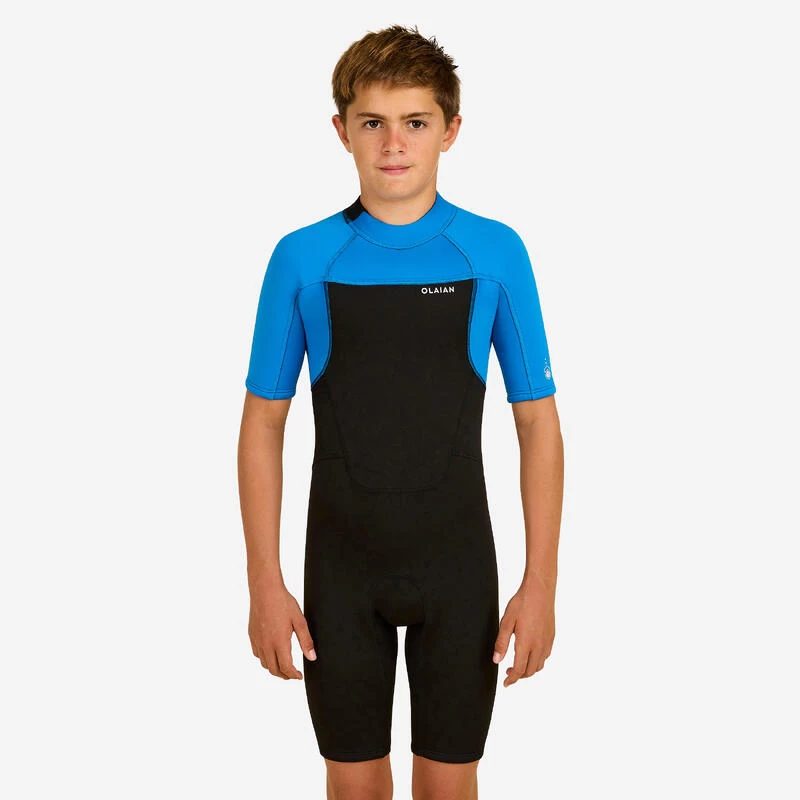 COMBINAISON SURF SHORTY 500 NEOPRENE 1.5MM GARCON BLEUE NOIRE – Image 10