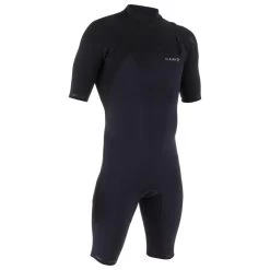 Combinaison Surf Shorty 900 Néoprène No Zip Homme Noire Manches Courtes