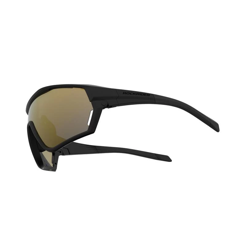 Rockrider LUNETTES VTT XC RACE NOIRES GOLD VERRES INTERCHANGEABLES CAT 0+3 – Image 2