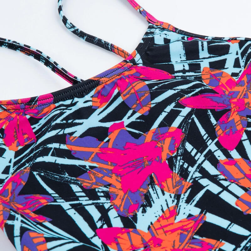 Maillot De Bain 1 Pièce Fille - 100 Hiloe Tropical Party Rose – Image 3