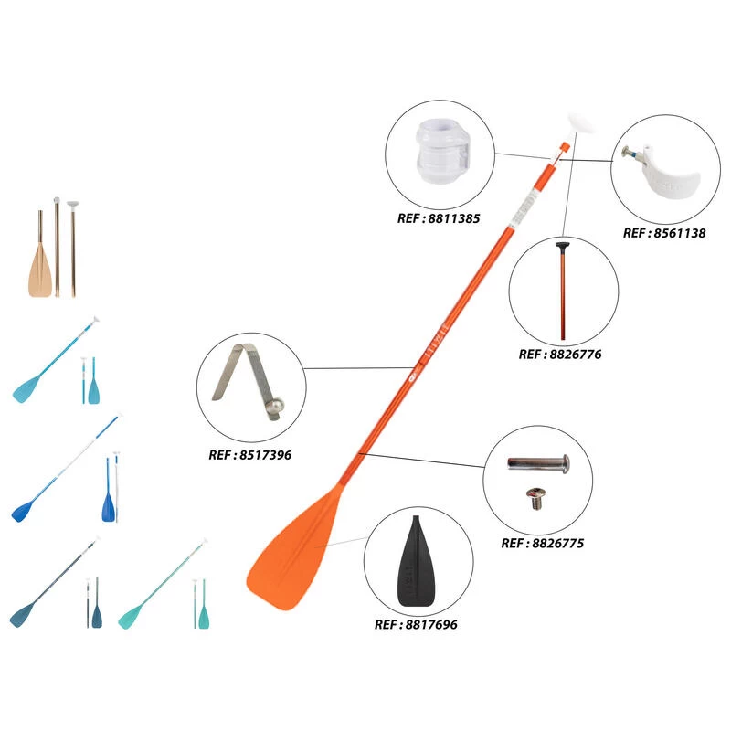 Pagaie Stand Up Paddle Démontable Et Réglable En 3 Parties (170-220cm Orange) – Image 5