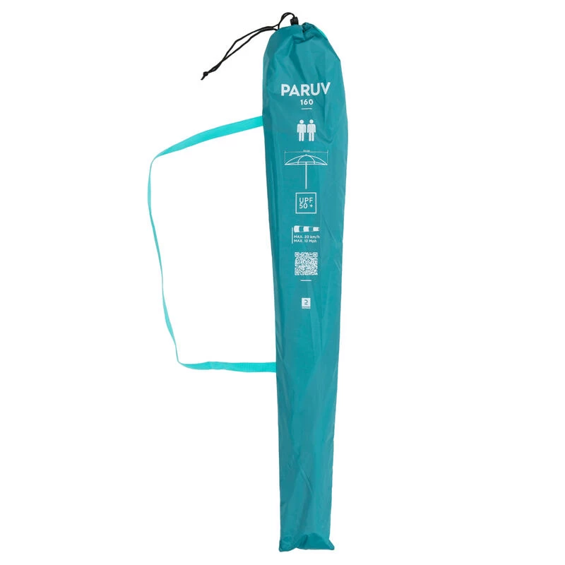 Decathlon PARASOL DE PLAGE PARUV 160 UPF 50+ 2 PLACES - Bleu Vert – Image 7