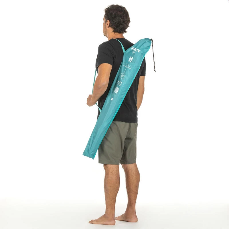 Decathlon PARASOL DE PLAGE PARUV 160 UPF 50+ 2 PLACES - Bleu Vert – Image 8