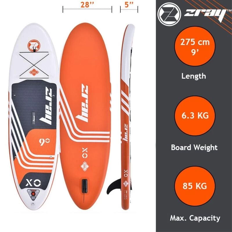 Zray Sup Gonflable X-Rider Young 9' Dropstitch MAX 85kg 275x71x13cm(9'x28"x5") Rouge – Image 2