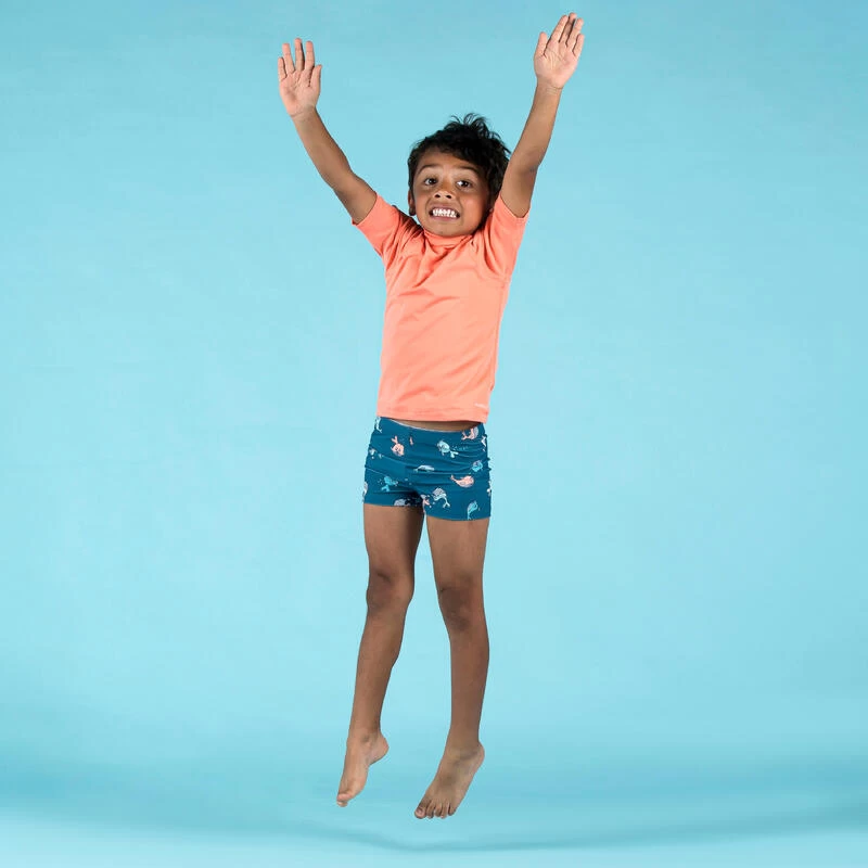 T-shirt Anti UV Bébé Manches Courtes Corail – Image 2